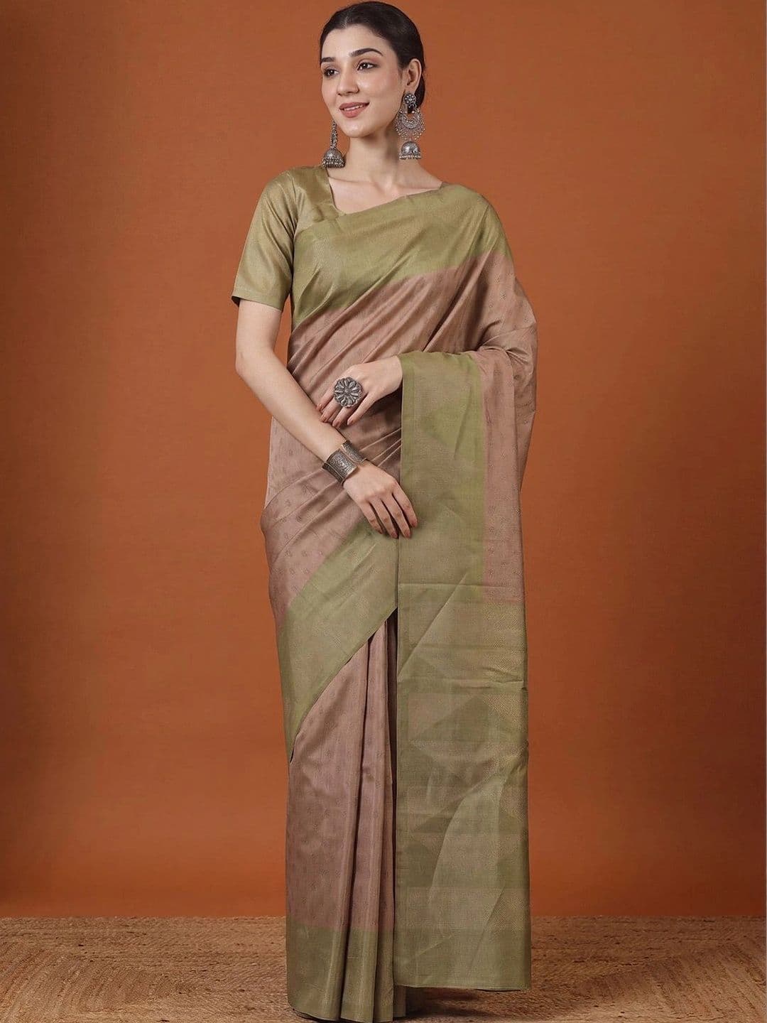 Anouk Woven Design Silk Blend Designer Tussar Saree - view 1