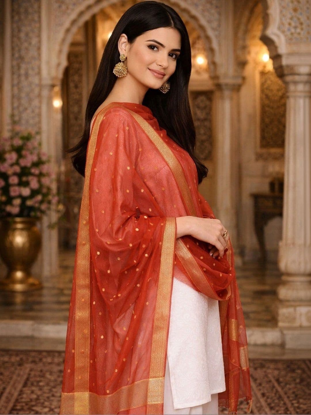 STUTI FASHION Art Silk Dupatta with Zari thumbnail 2
