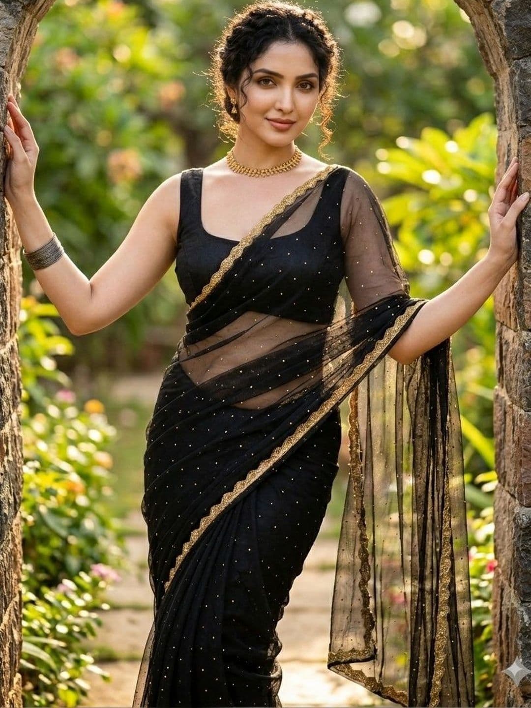 Akshmi Creation Supernet Saree - view 1