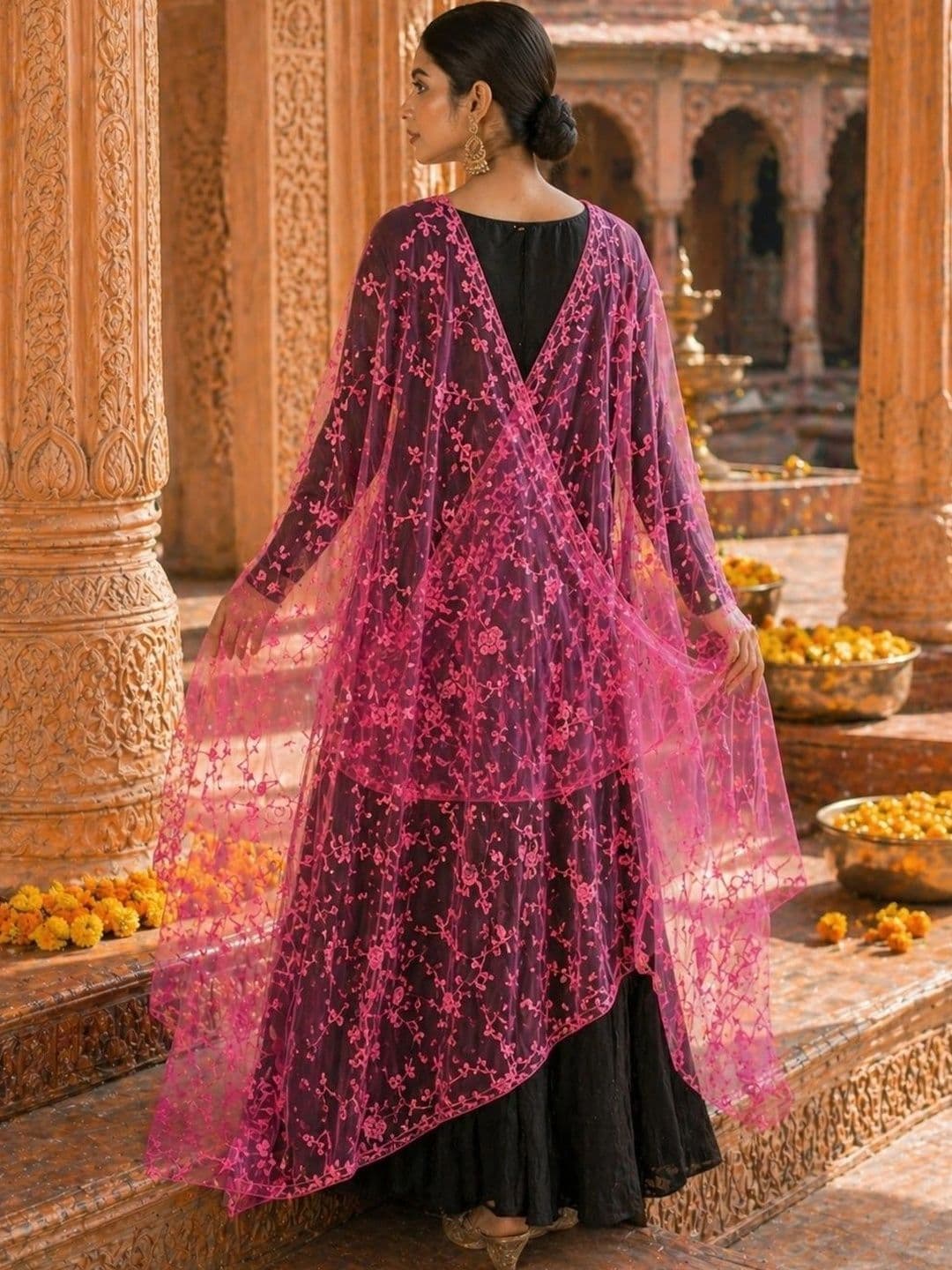 STUTI FASHION Embroidered Dupatta with Thread Work thumbnail 2