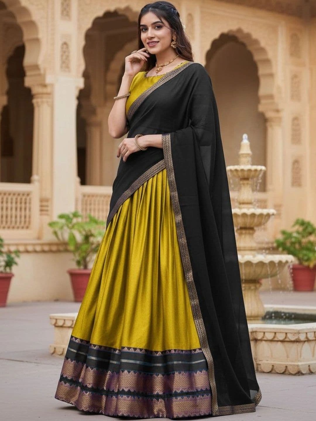 all about you Unstitched Lehenga & Blouse With Dupatta - view 1
