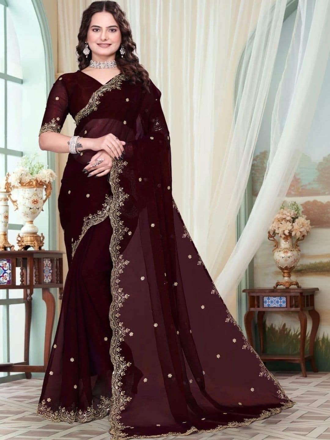 SHRIJAMYAHAM Floral Embroidered Saree - view 1