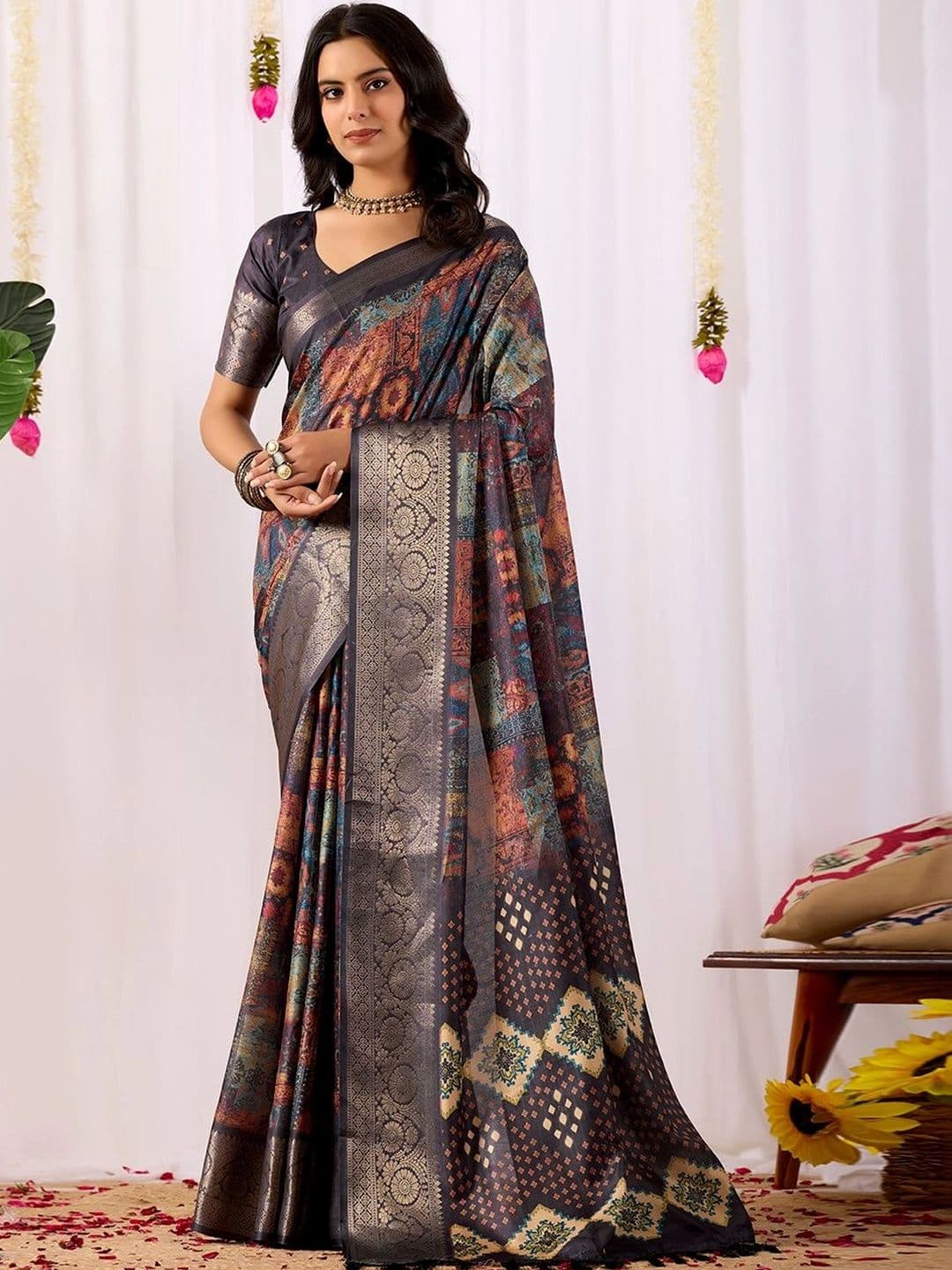 LeeliPeeri Designer Zari Silk Blend Designer Saree - view 1
