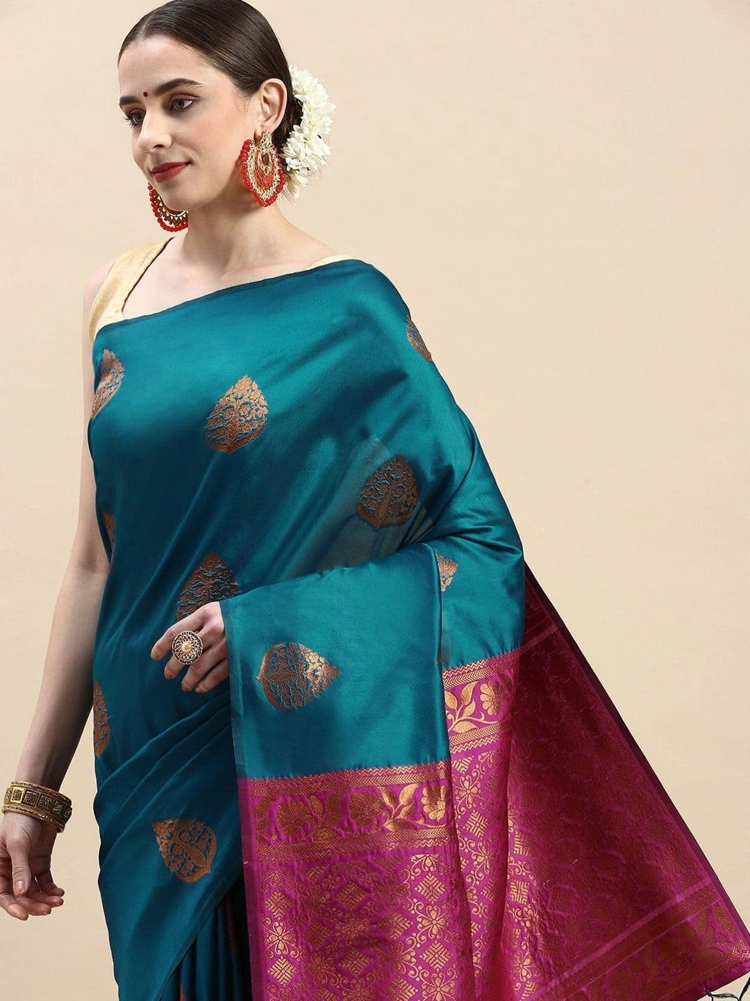 Dhaaga Ghar Woven Design Zari Art Silk Banarasi Saree thumbnail 3