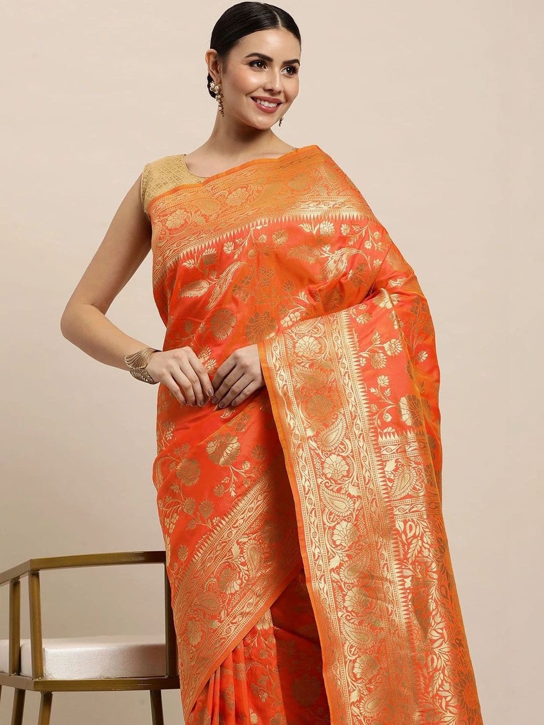 Dhaaga Ghar Woven Design Zari Art Silk Banarasi Saree thumbnail 2