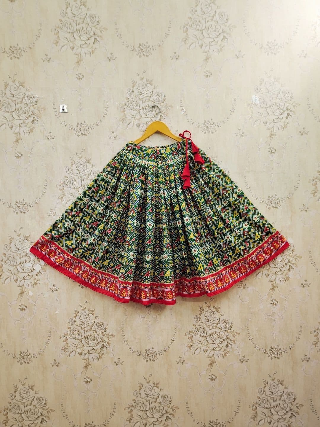 KALINI Girls Embroidered Ikat Ready to Wear Lehenga & thumbnail 6