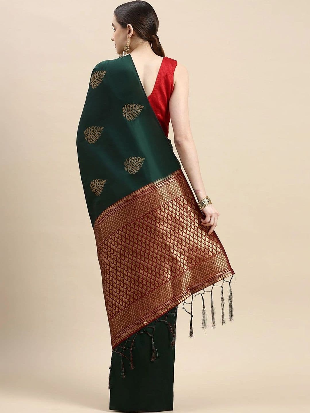 Dhaaga Ghar Women Woven Design Zari Art Silk Banarasi Saree thumbnail 5