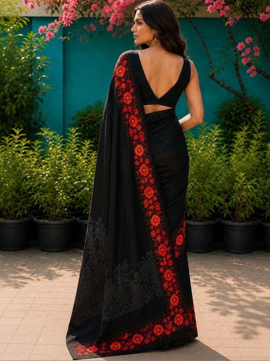DIVASTRI Floral Art Silk Designer Saree thumbnail 2