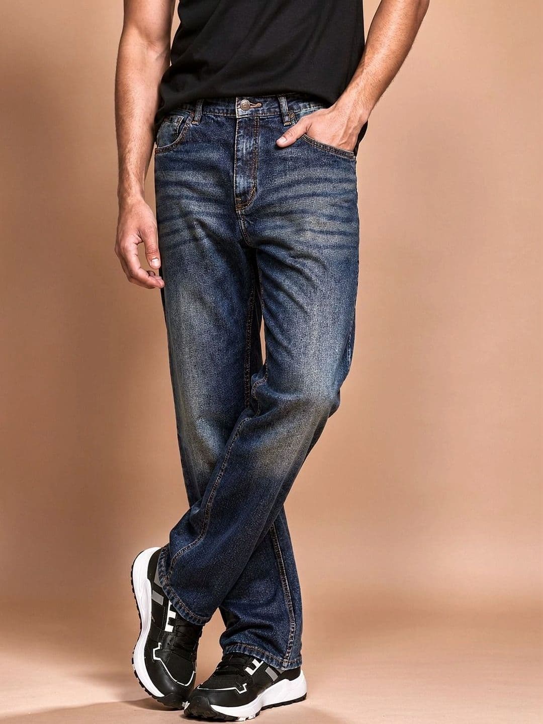 Roadster Men Jean Straight Fit Mid-Rise Low Distress Stretchable Jeans thumbnail 7