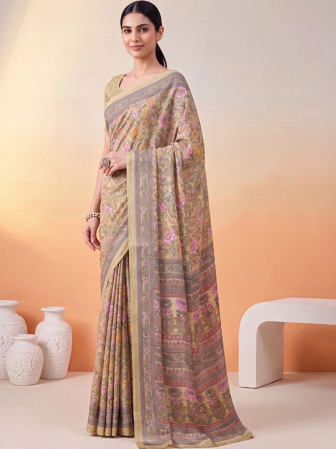 Anouk Paisley Poly Crepe Designer Saree thumbnail 5