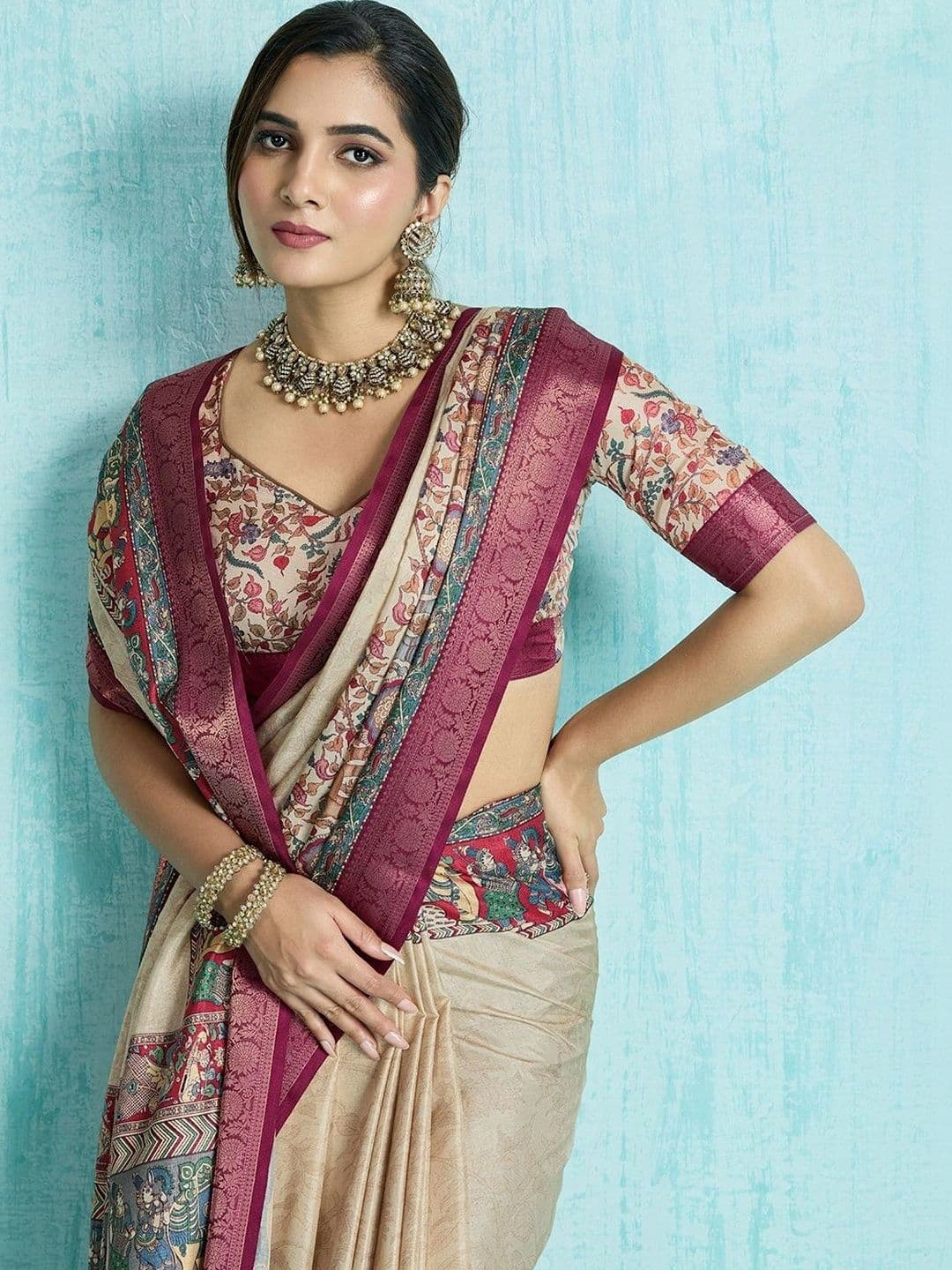 Moda Rapido Silk Blend Designer Saree thumbnail 3