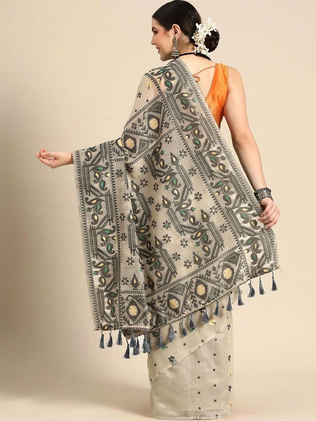 ZELLURE Woven Design Art Silk Kanjeevaram Saree thumbnail 2