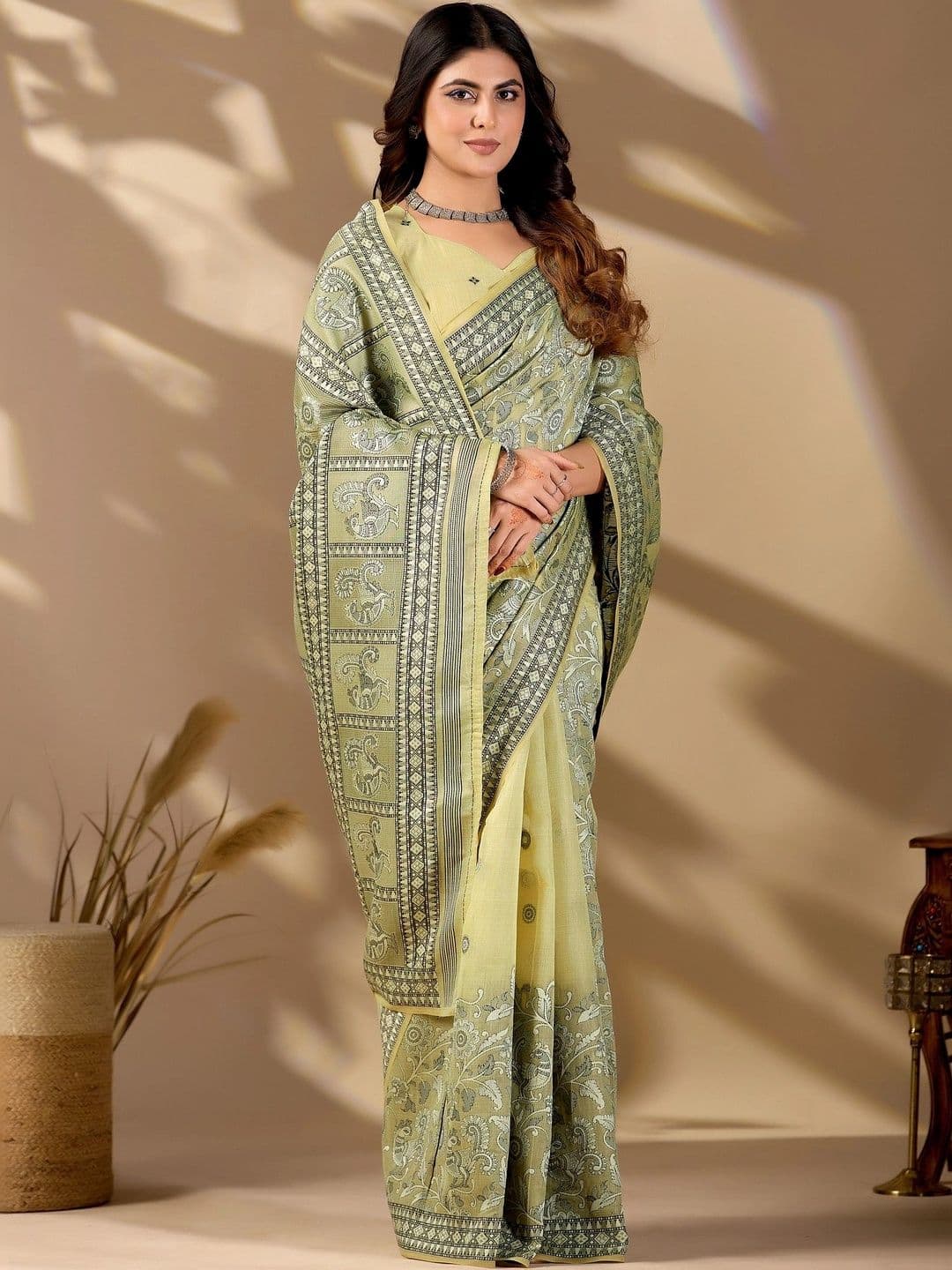 ERIKA Pure Cotton Designer Block Print Saree thumbnail 5