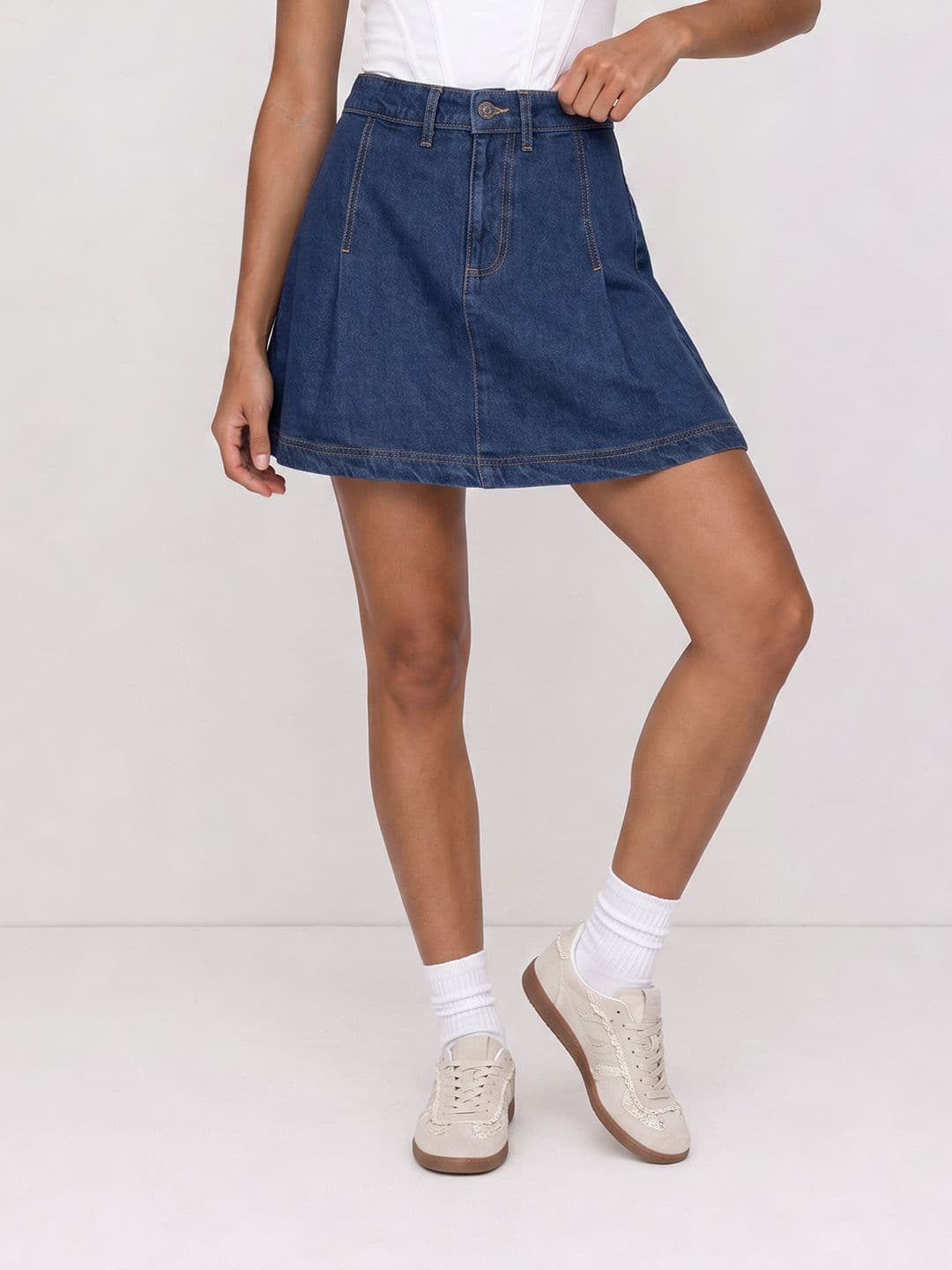 The Roadster Life Co. Pleated Pure Cotton Mini Skirt - view 1
