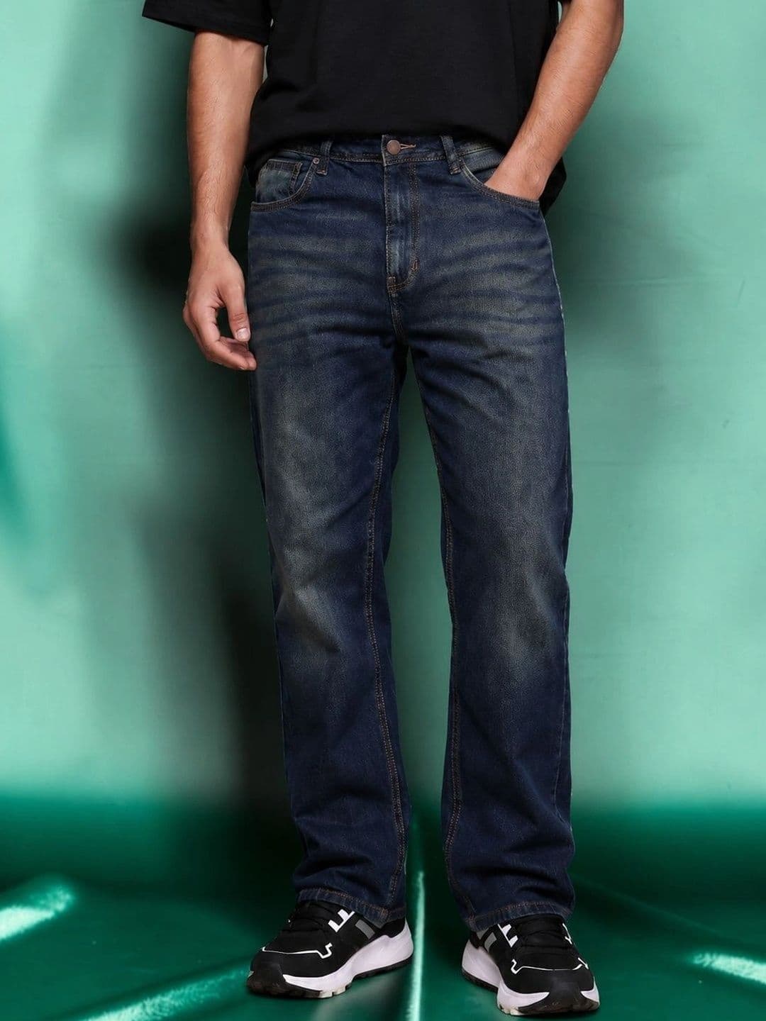 Roadster Men Jean Straight Fit Mid-Rise Low Distress Stretchable Jeans thumbnail 7