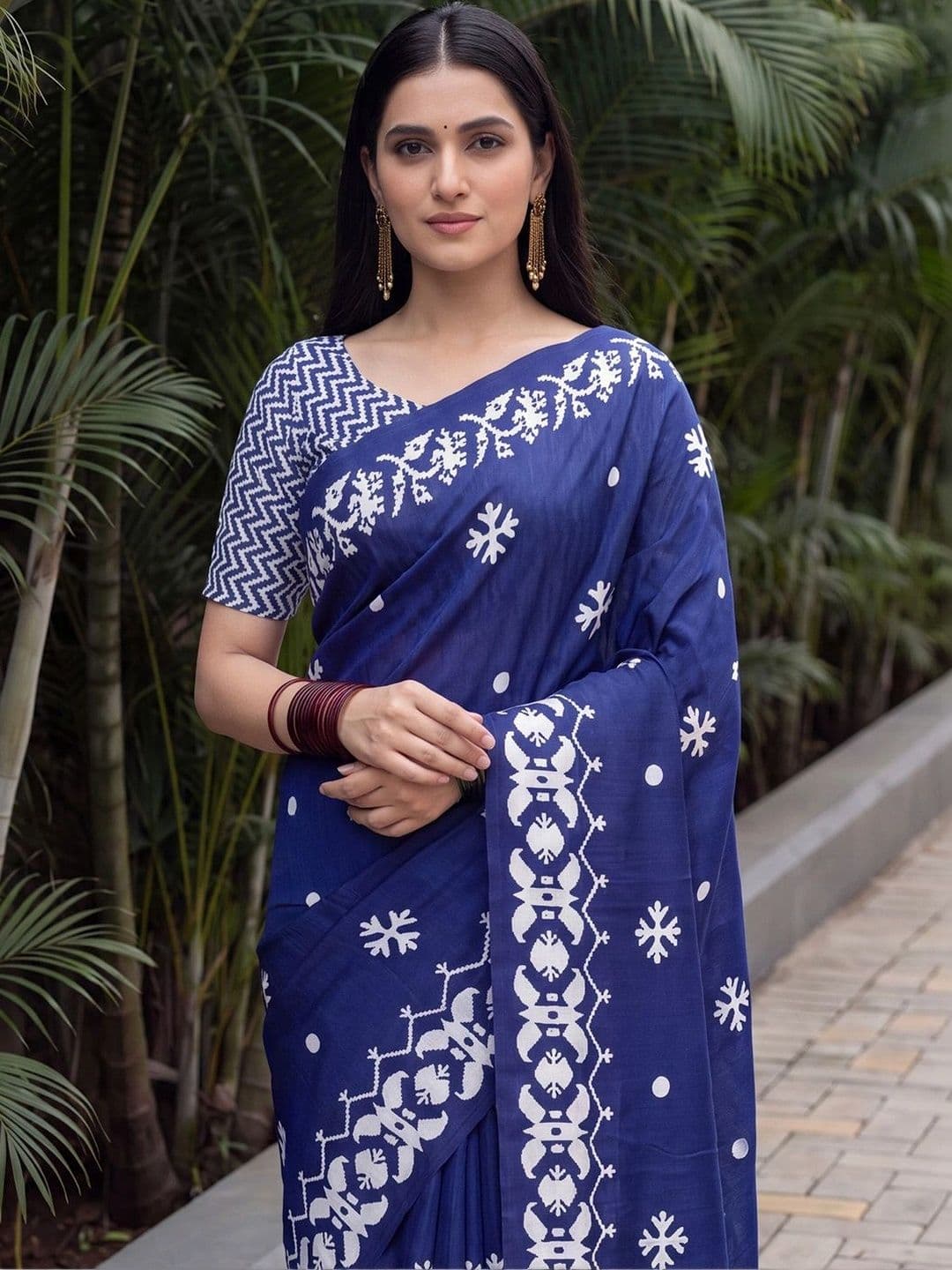 Anouk Silk Blend Designer Sambalpuri Saree thumbnail 4