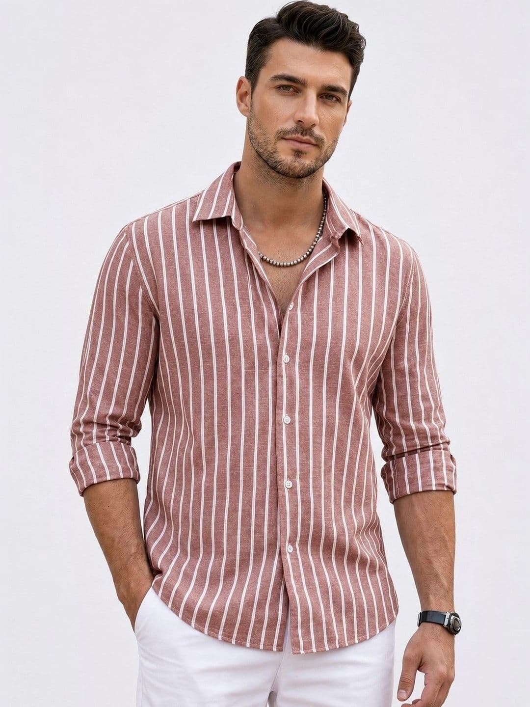 Fifth U Men Standard Striped Casual Shirt - view 1