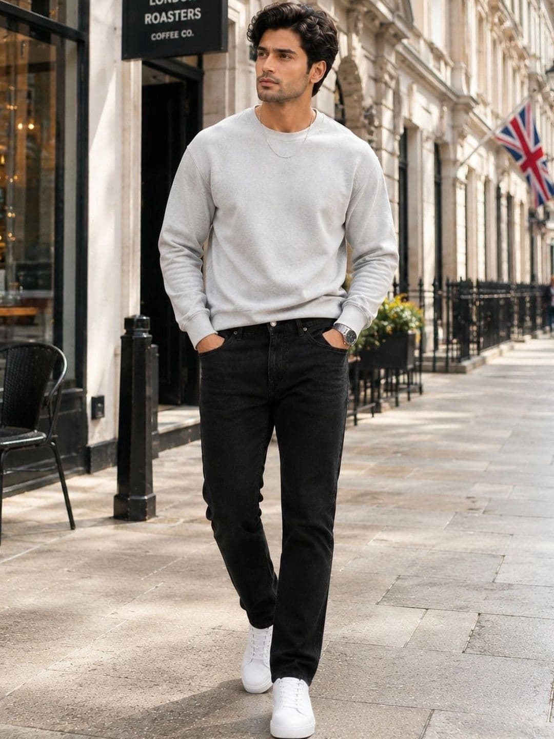Mast & Harbour Men Straight Fit High-Rise Stretchable Jeans - view 1
