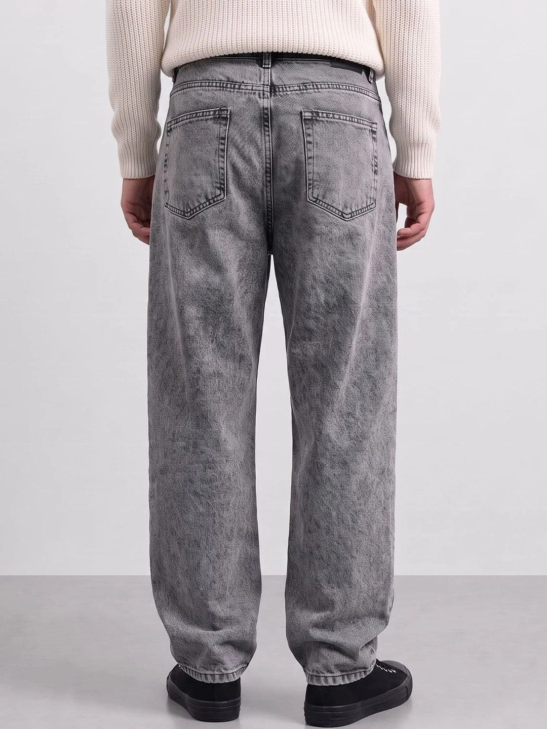Powerlook Men Grey Baggy Mid-Rise Pure Cotton Jeans thumbnail 5