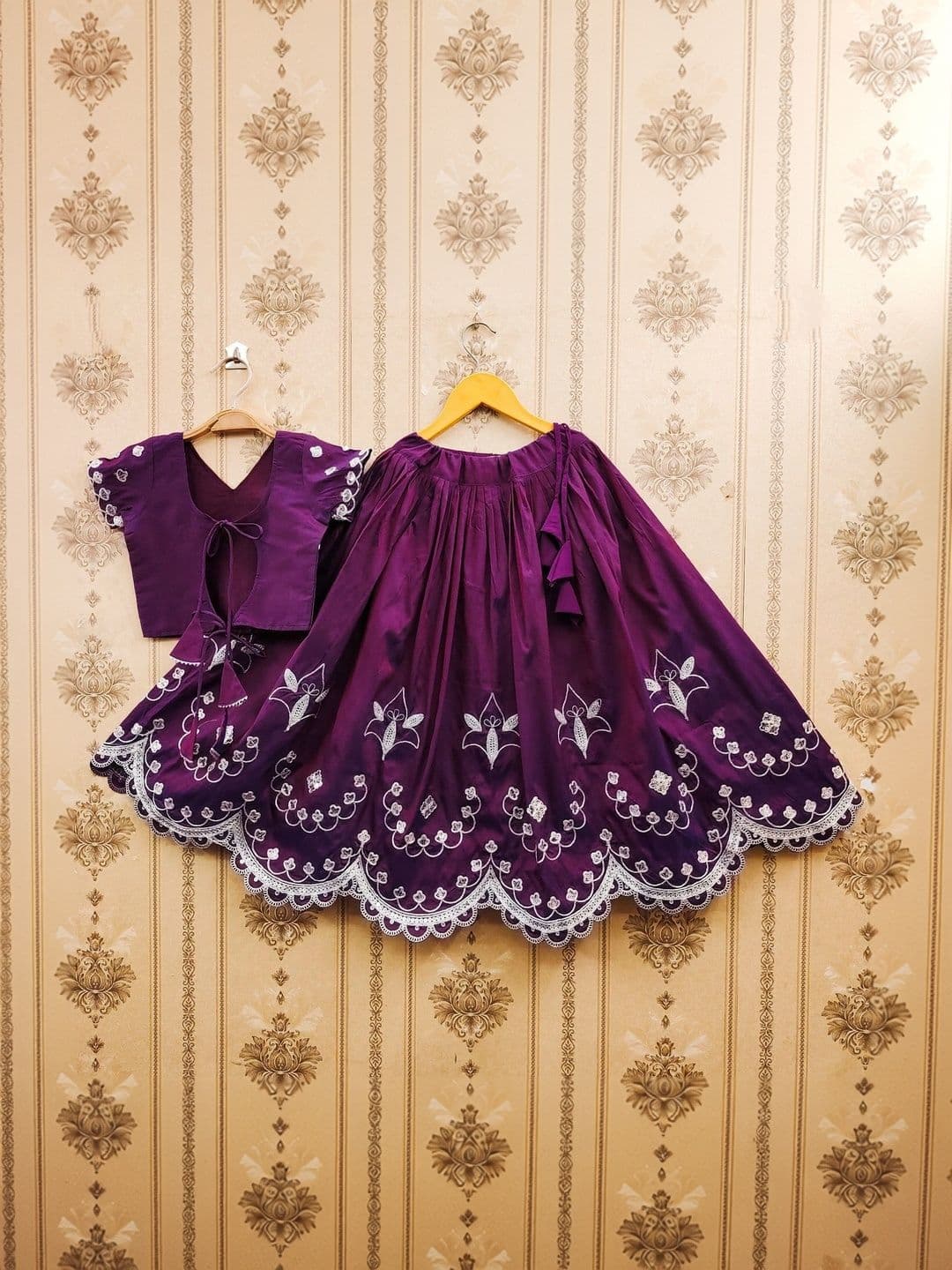 KALINI Girls Embroidered Thread Work Ready to Wear Lehenga & thumbnail 2