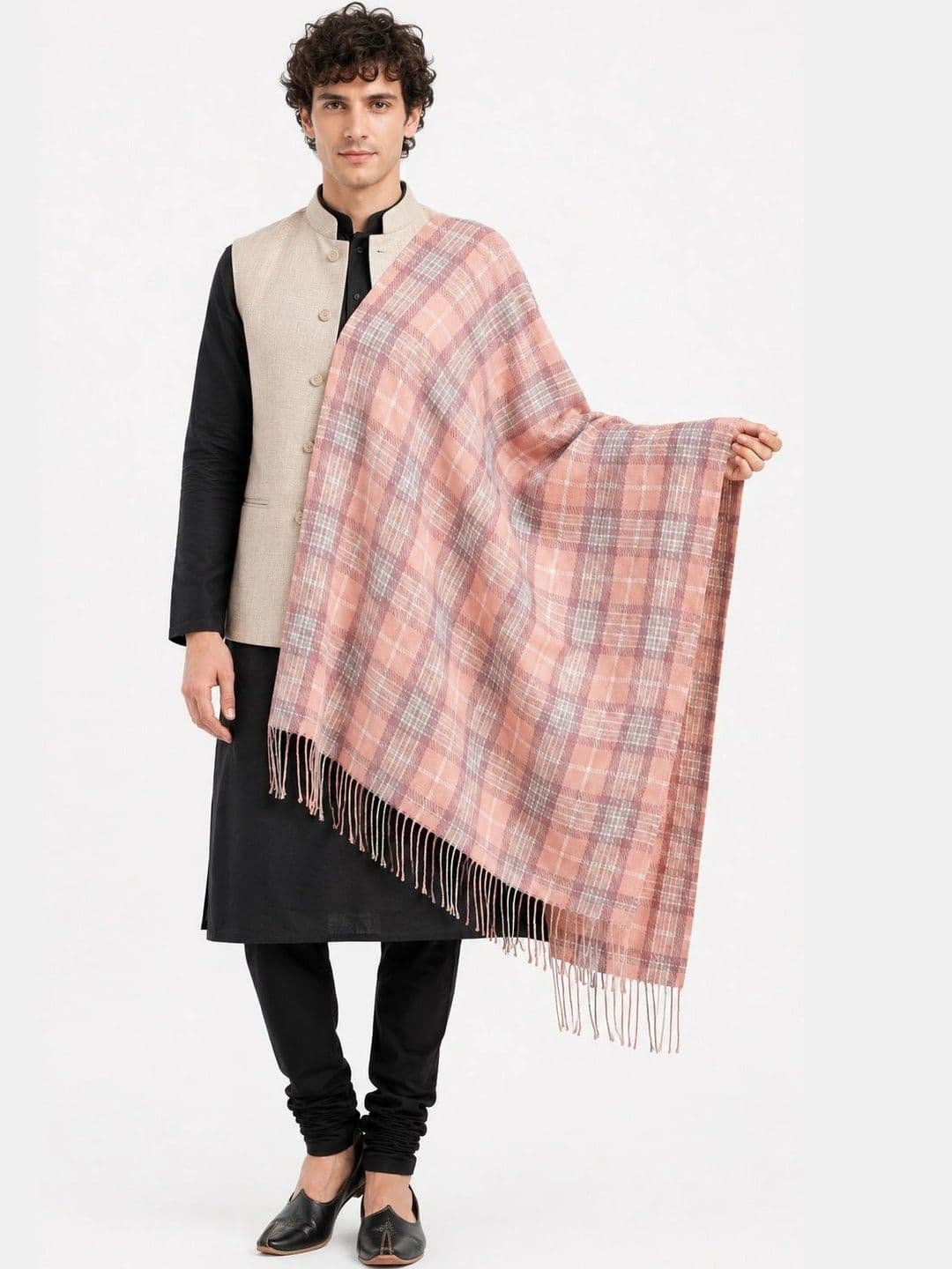 WOOLOASIS Men Checked Stole - view 1