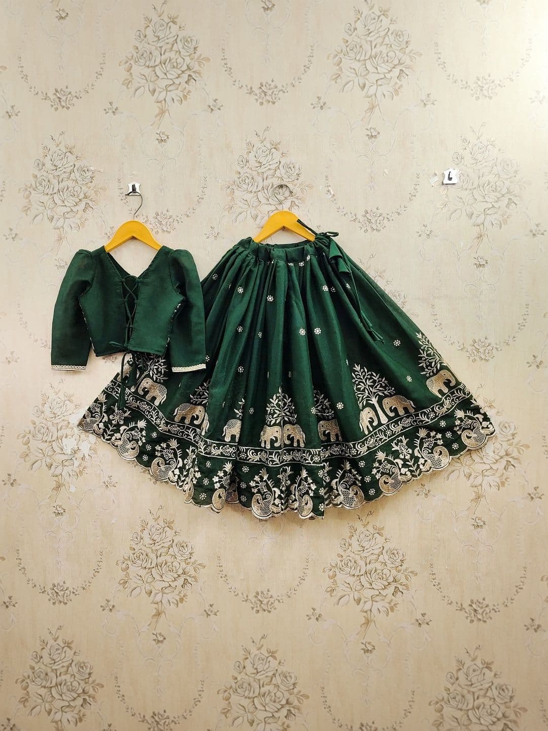 KALINI Girls Embroidered Thread Work Ready to Wear Lehenga Choli thumbnail 3