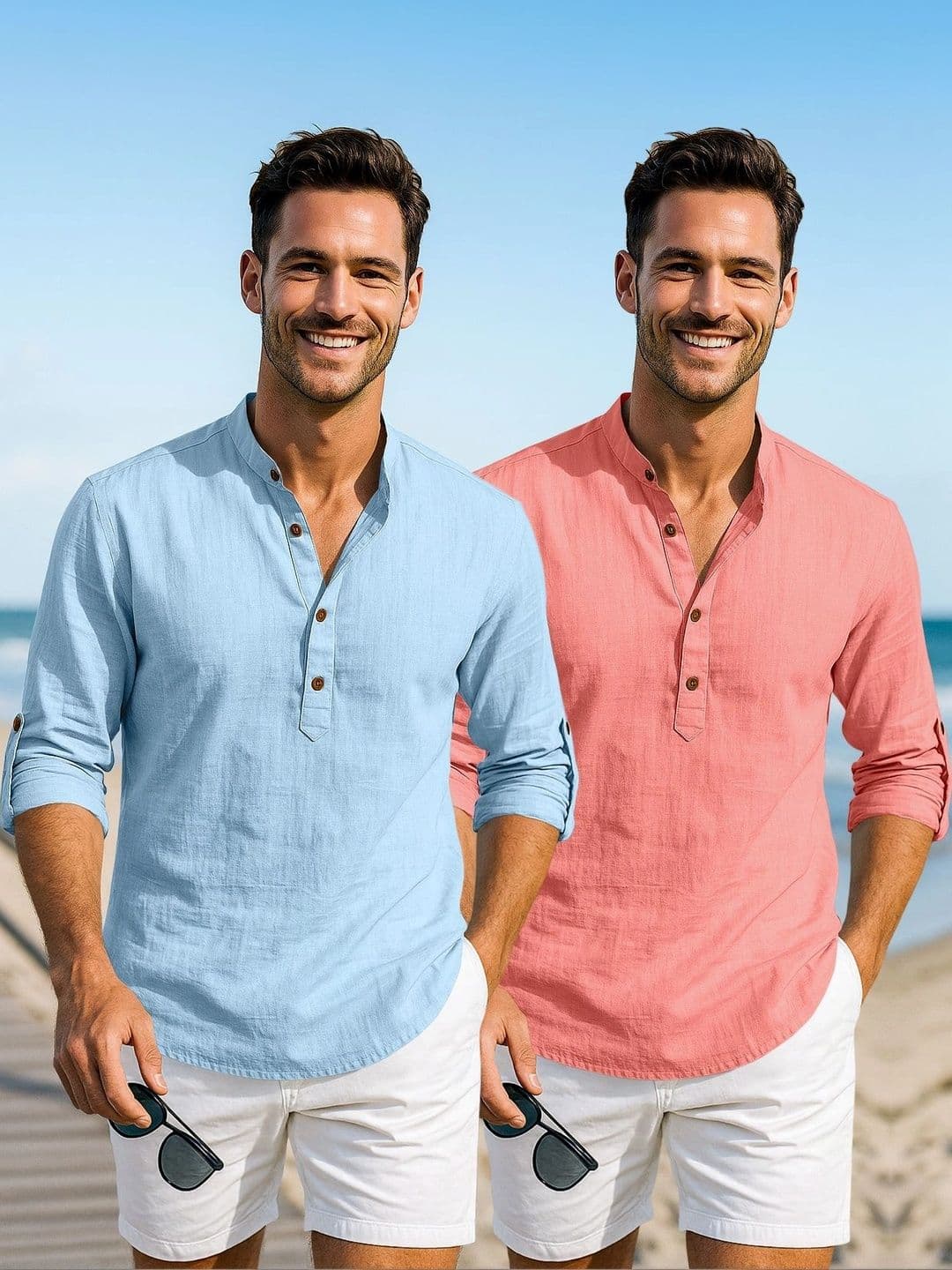 ZBIO Men Pack of 2 Cotton Solid Kurta - view 1