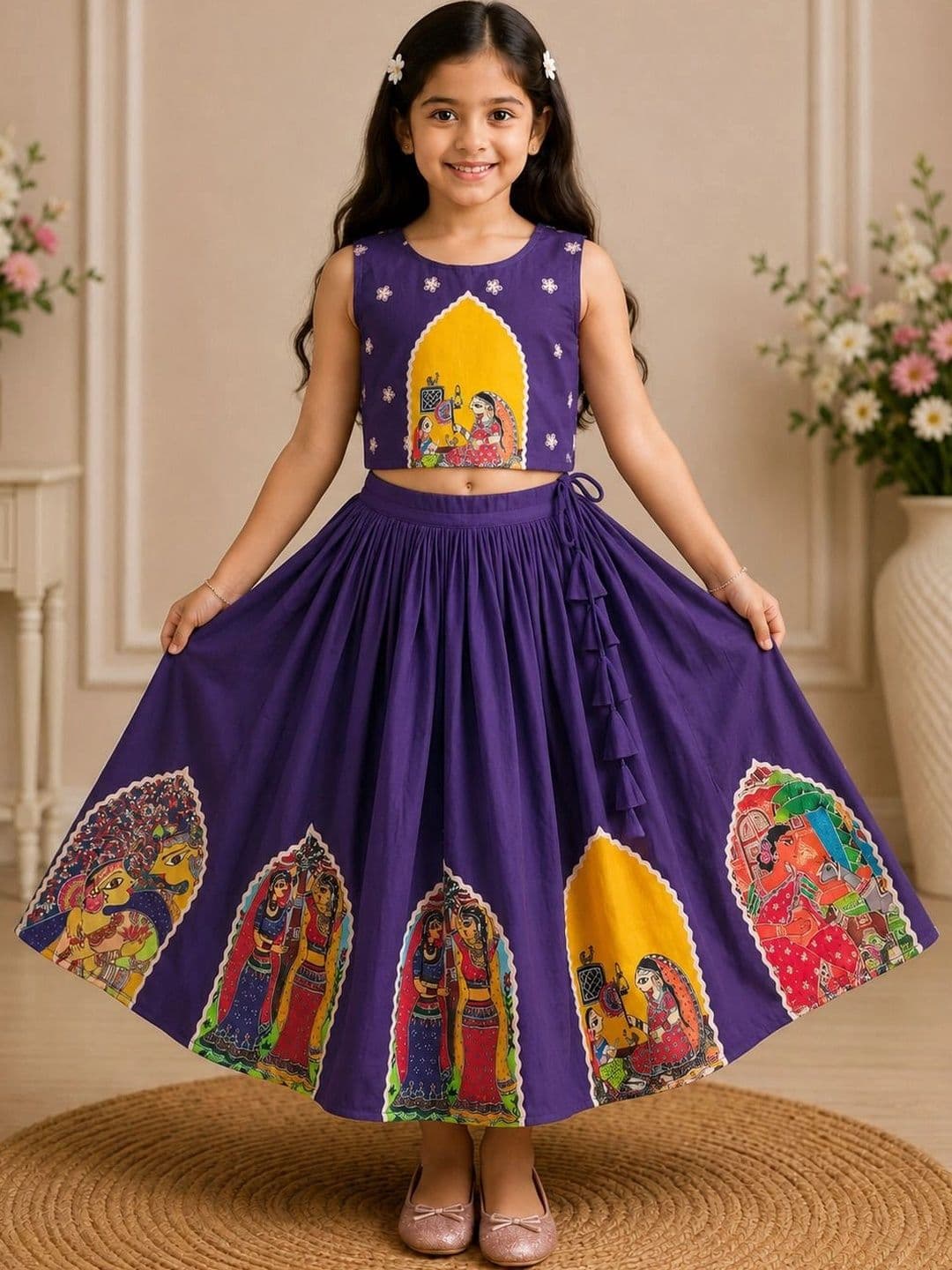 KALINI Girls Printed Ready to Wear Lehenga & - view 1
