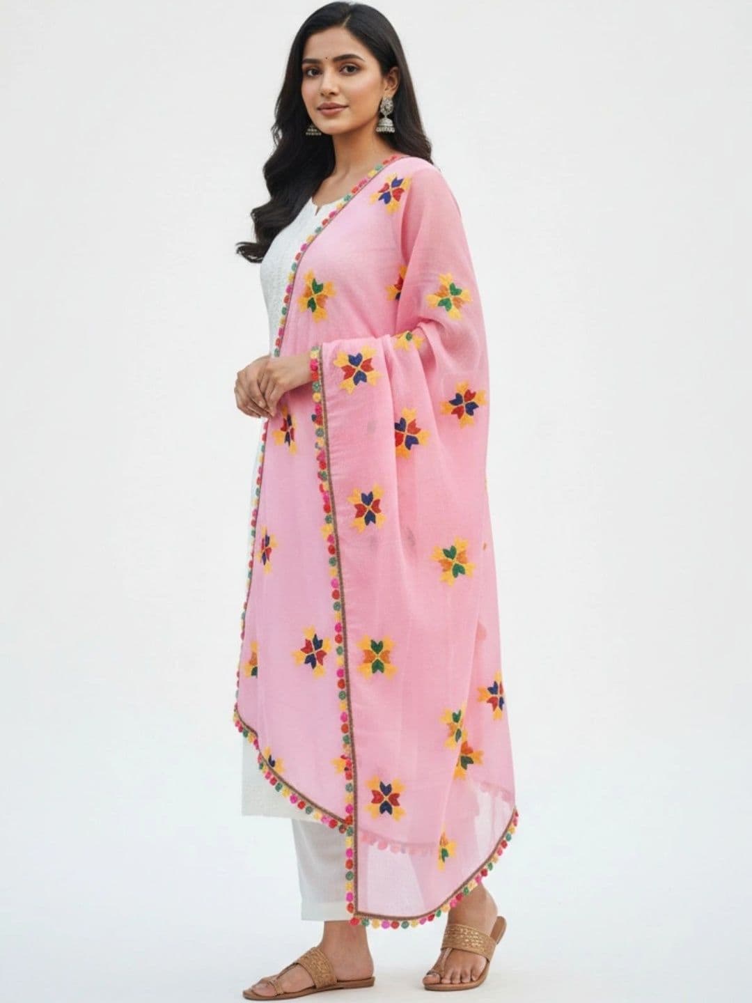 IVAARA Ethnic Motifs Embroidered Dupatta with Thread Work thumbnail 2
