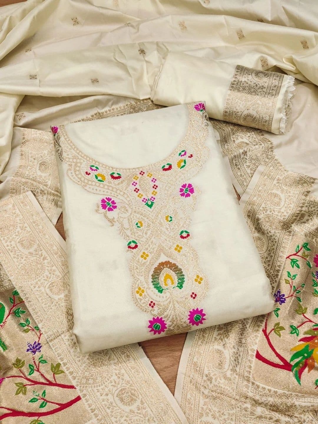 Dhaaga Ghar Pure Silk Unstitched Dress Material - view 1
