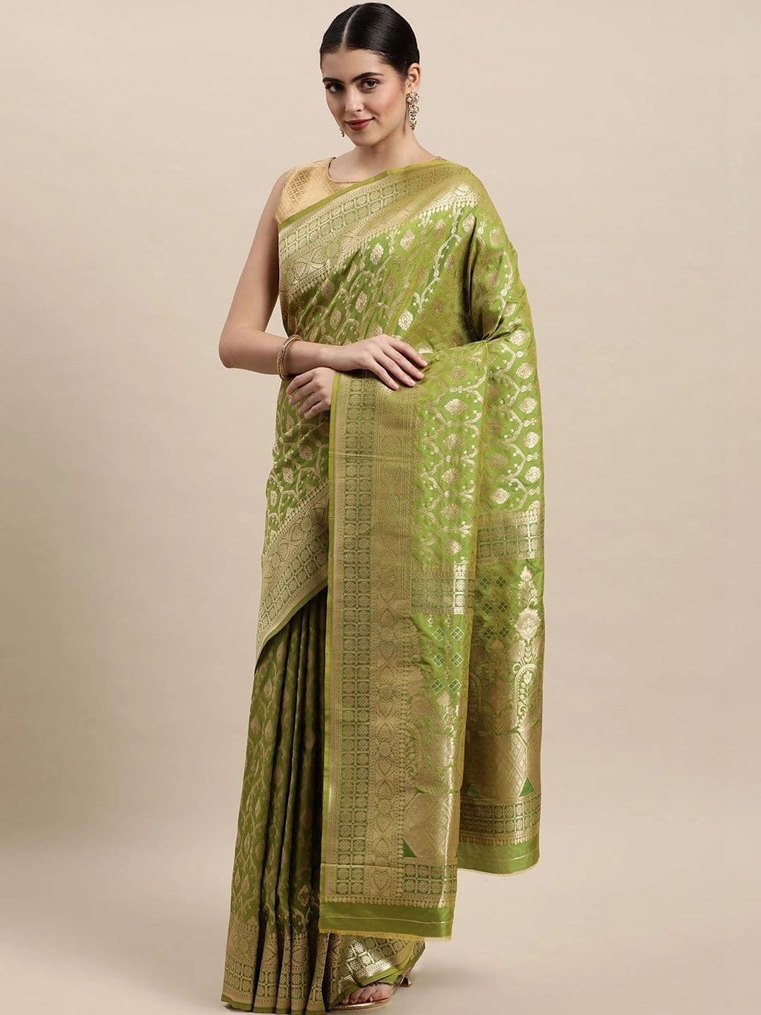KALINI Women Woven Design Zari Art Silk Banarasi Saree - view 1