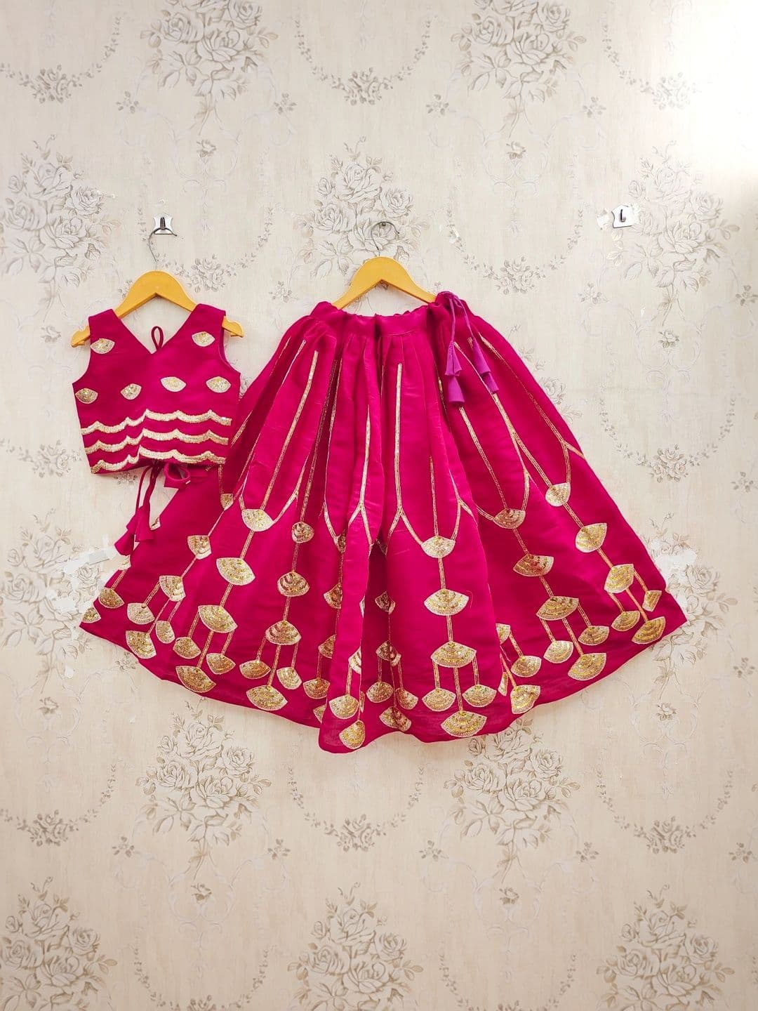 KALINI Girls Embellished Sequinned Ready to Wear Lehenga & thumbnail 2