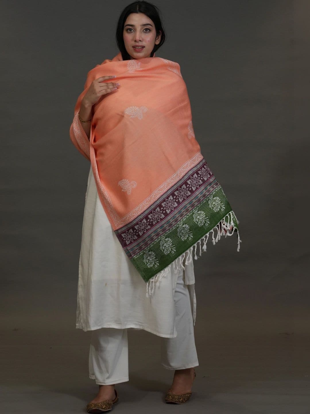 SHIFNEEN Women Ethnic Motifs Embroidered Acrylic Shawl thumbnail 3
