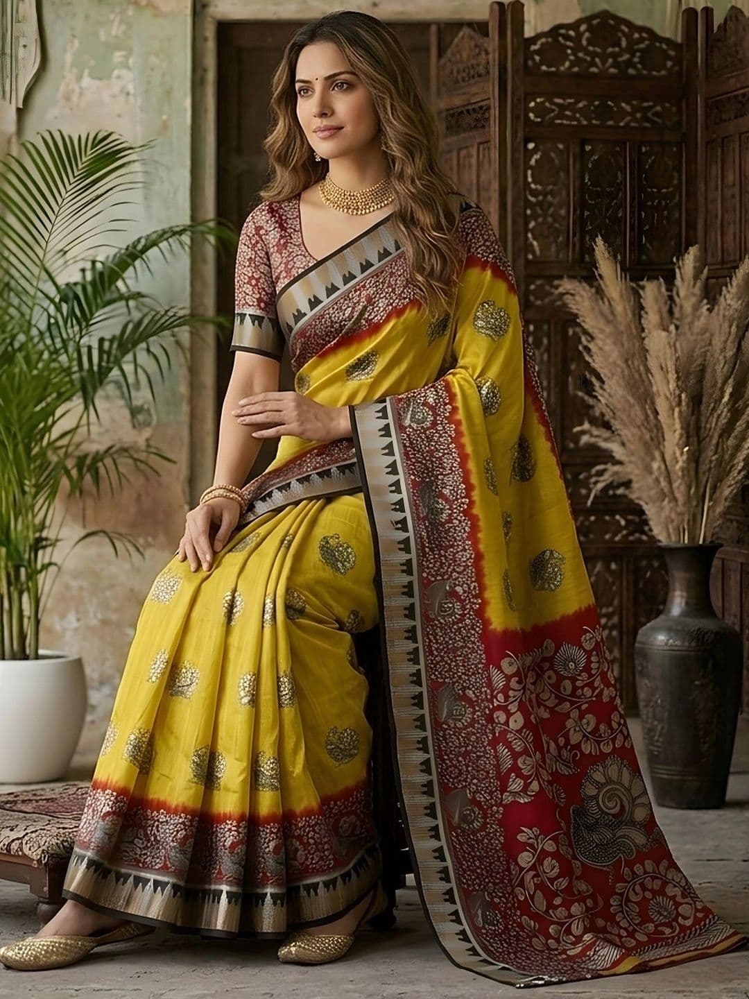 Mitera Paisley Zari Silk Blend Designer Saree thumbnail 4