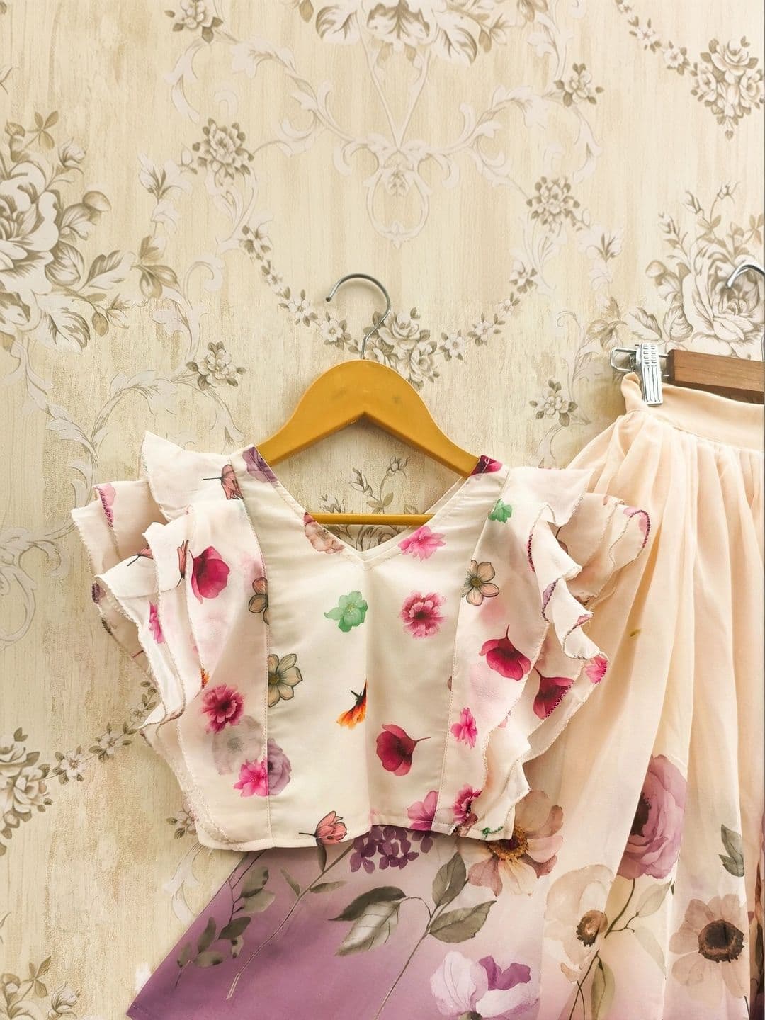 KALINI Girls Printed Ready to Wear Lehenga & thumbnail 3
