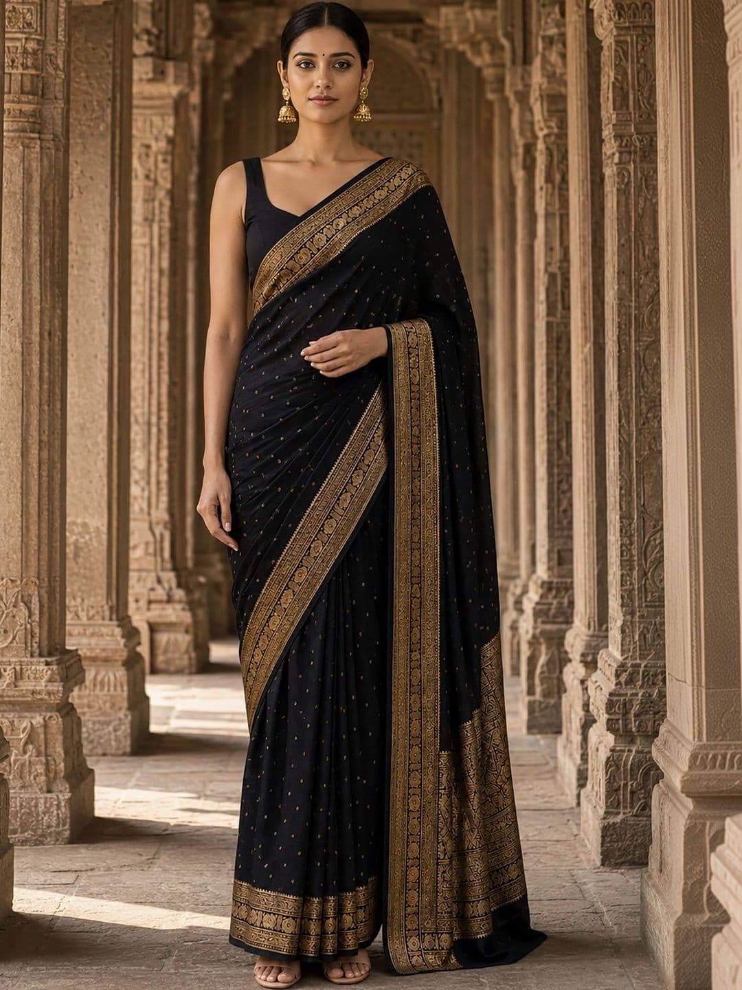 Mitera Woven Design Zari Silk Blend Designer Banarasi Saree - view 1