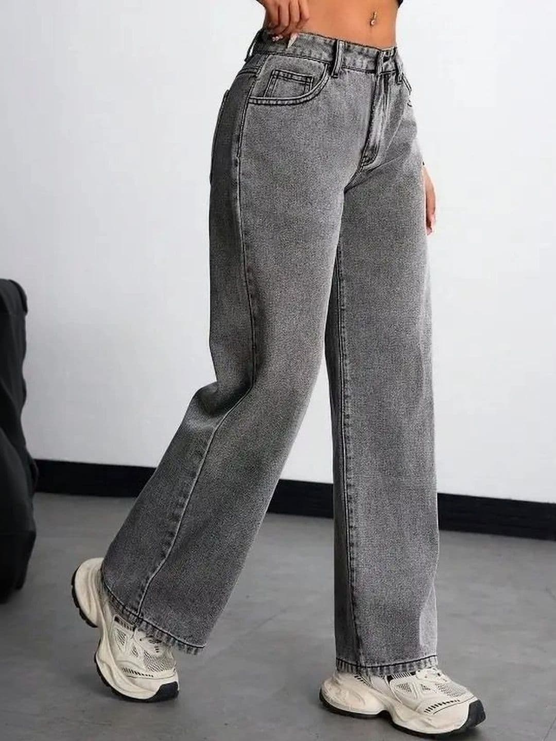 Mast & Harbour Women Comfort Wide Leg High-Rise Stretchable Jeans thumbnail 4