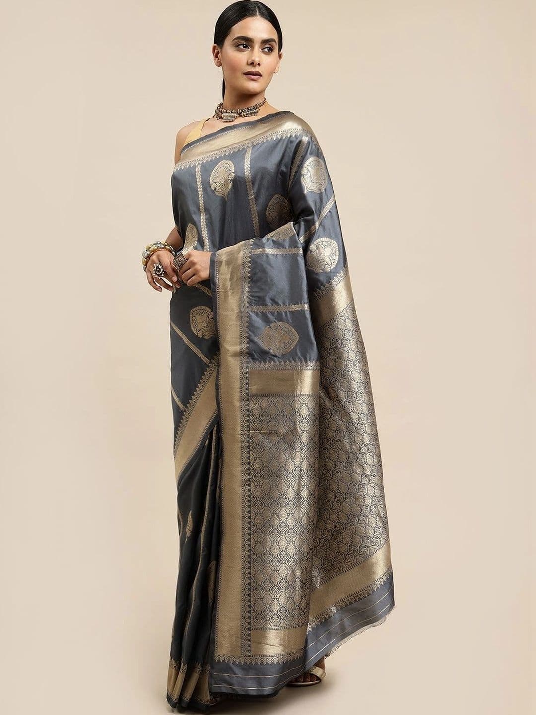 KALINI Woven Design Zari Art Silk Banarasi Saree thumbnail 3