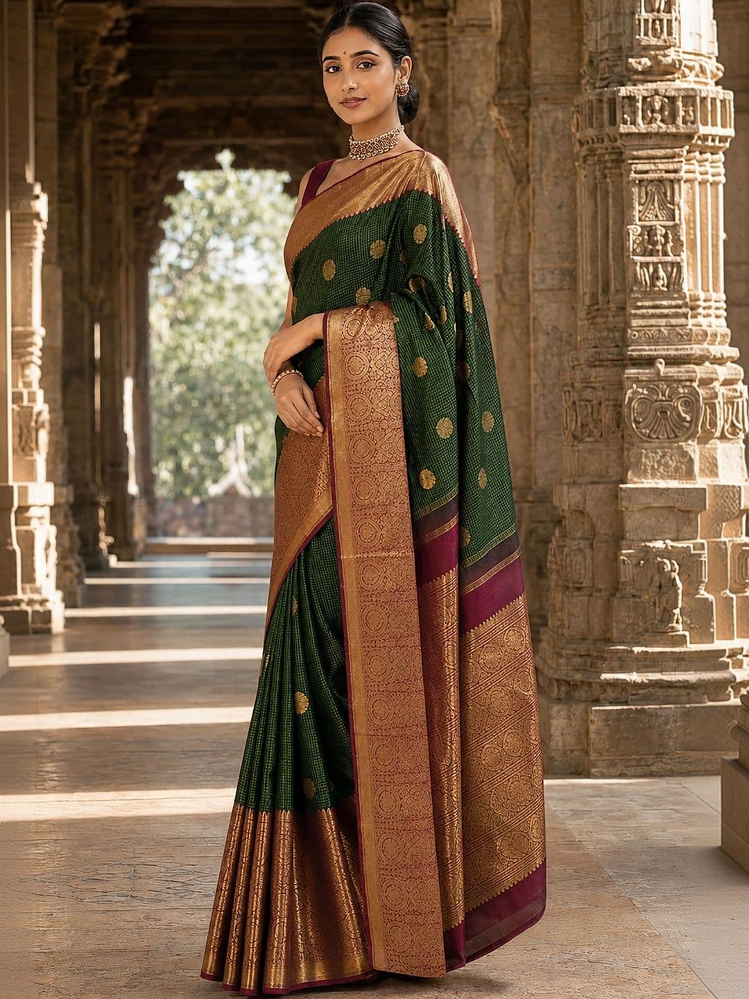 Mitera Woven Design Zari Silk Blend Designer Banarasi Saree thumbnail 5