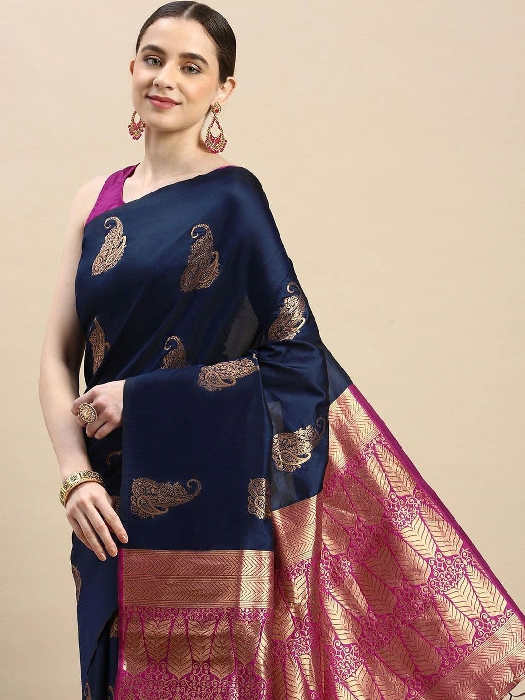 Dhaaga Ghar Woven Design Zari Art Silk Banarasi Saree - view 1