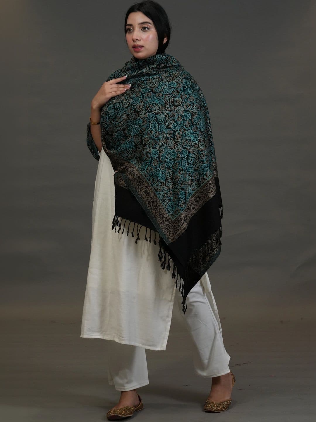 S.T. Women Woven Design Acrylic Shawl thumbnail 5