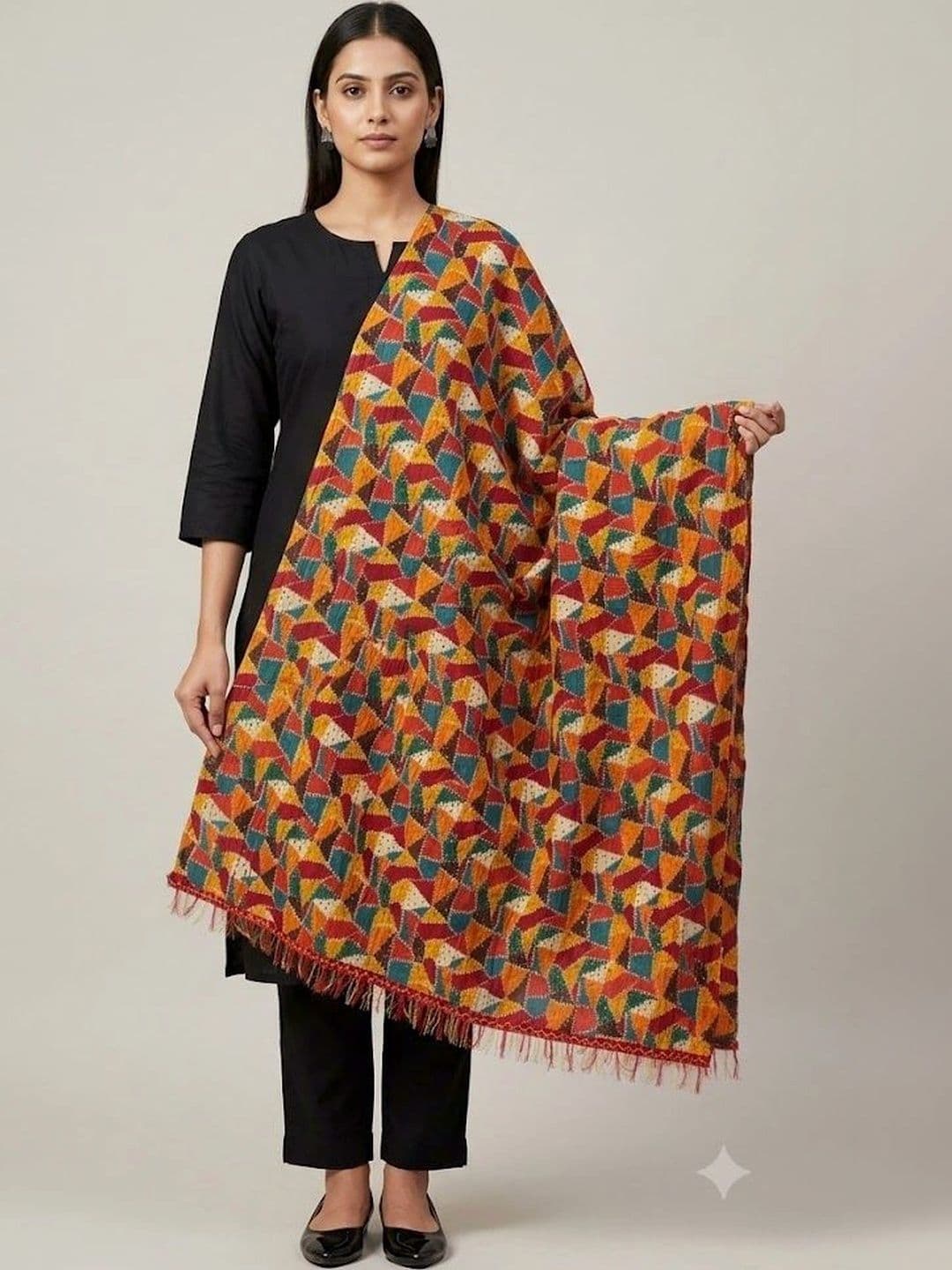 IVAARA Printed Dupatta with Thread Work - view 1