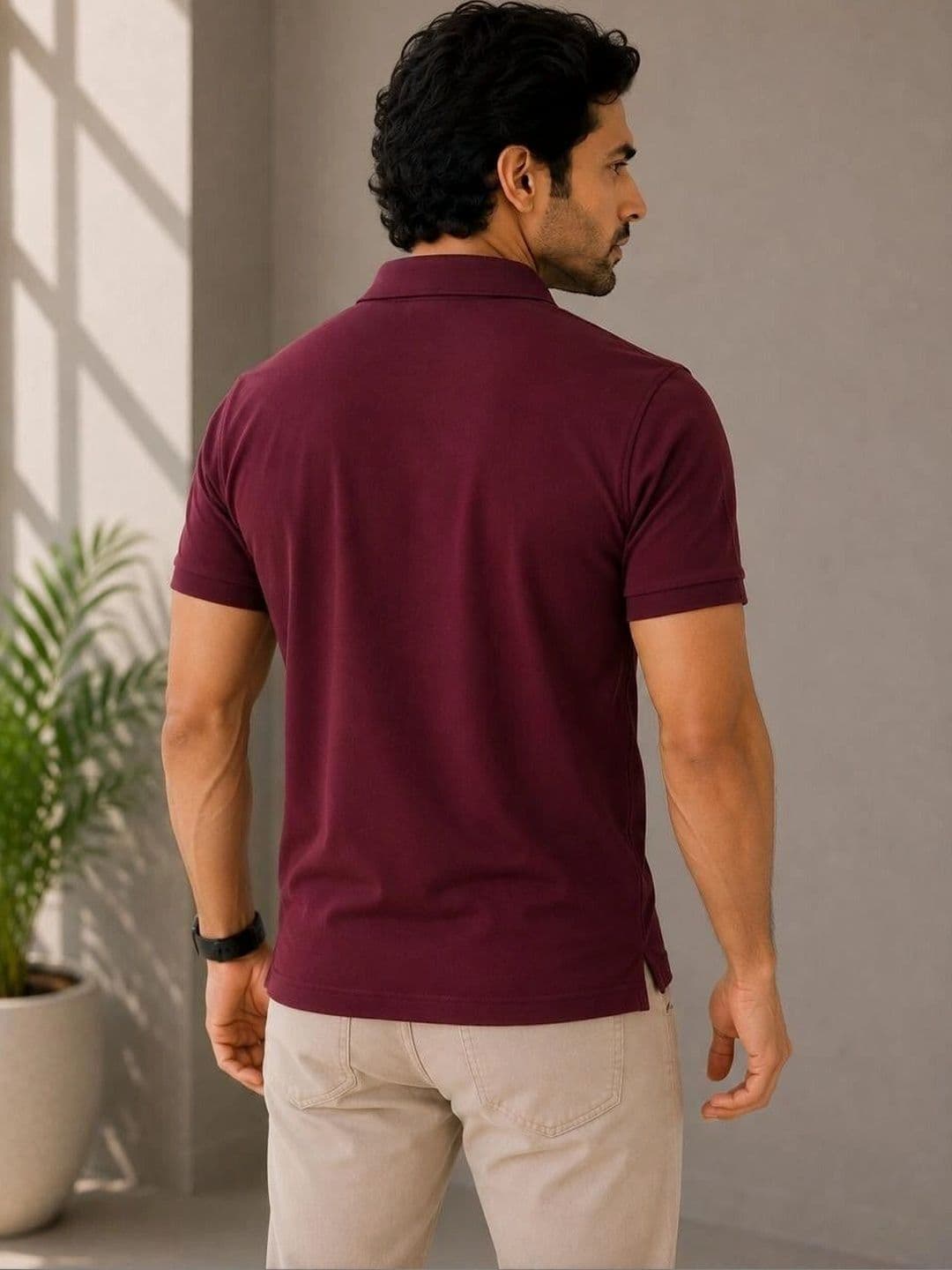 VELDEER Men Brand Logo Polo Collar T-shirt thumbnail 2