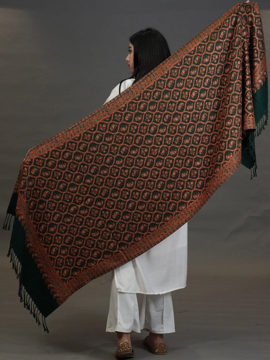 SHIFNEEN Women Ethnic Motifs Woven Design Acrylic Shawl thumbnail 4