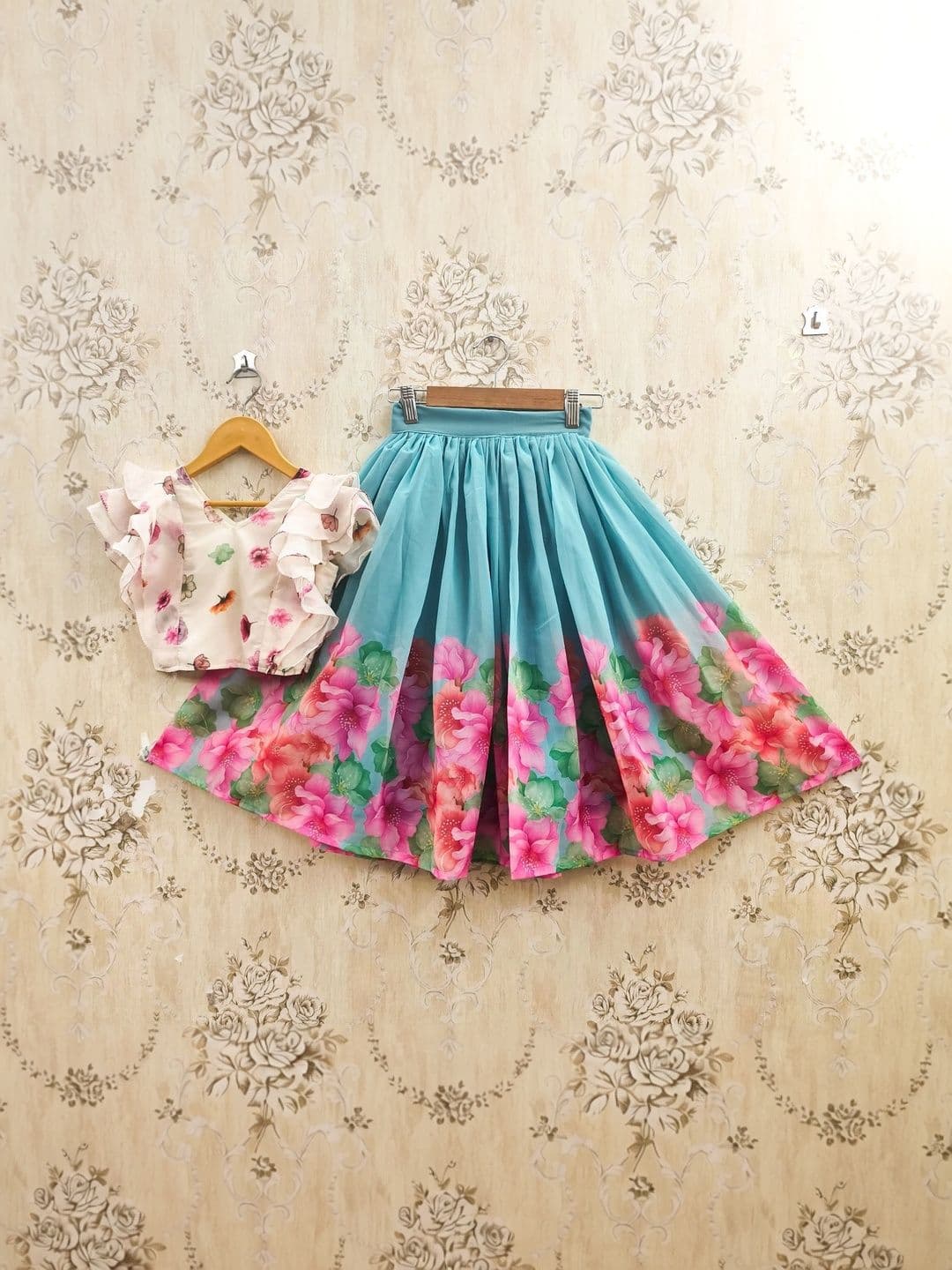 KALINI Girls Printed Ready to Wear Lehenga & thumbnail 4