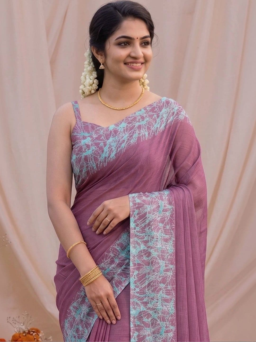 MAGNEITTA Pure Chiffon Designer Saree thumbnail 5