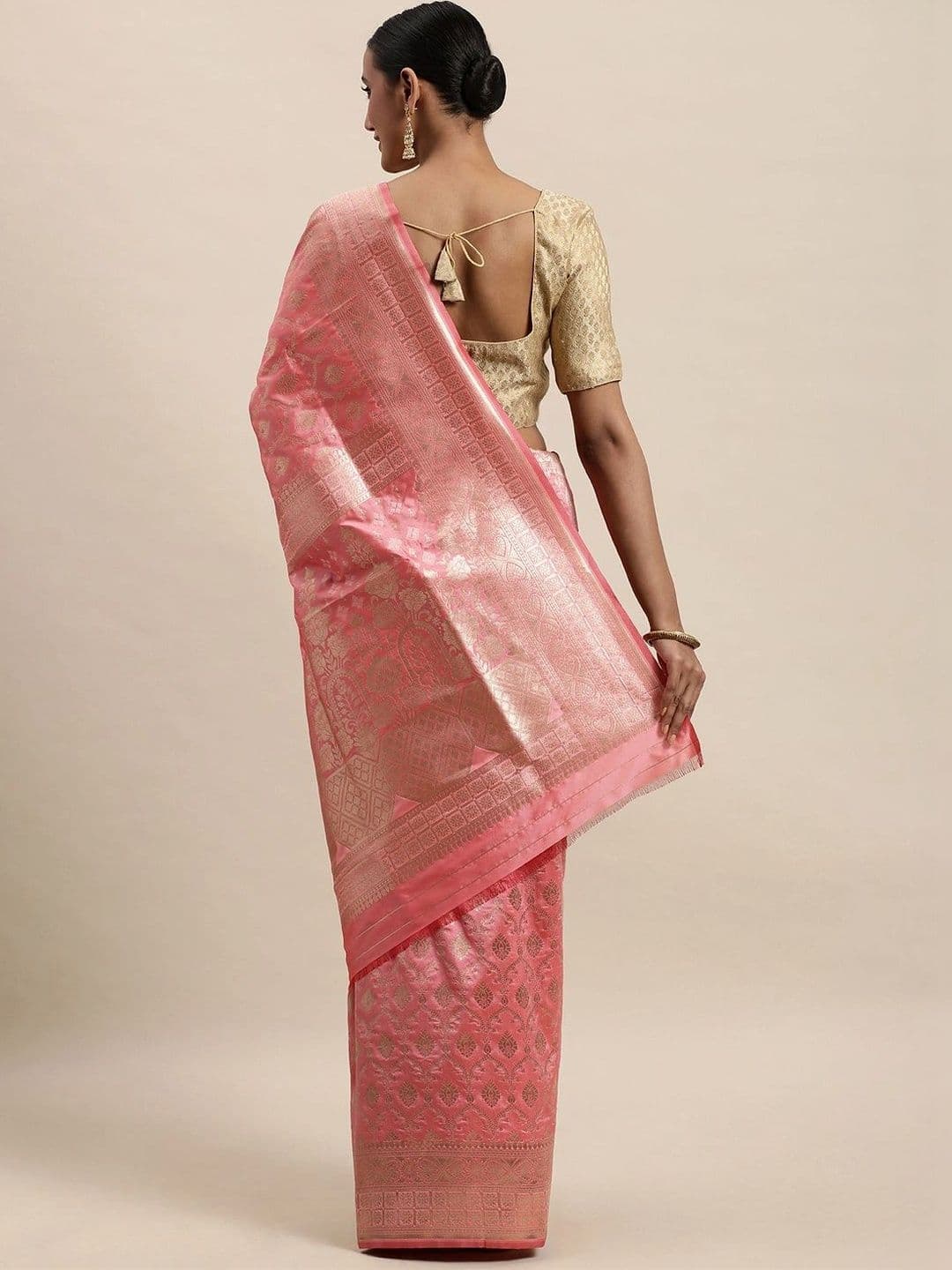 KALINI Women Woven Design Zari Art Silk Banarasi Saree thumbnail 7
