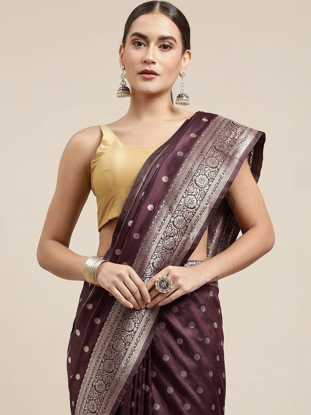 KALINI Women Woven Design Zari Art Silk Banarasi Saree thumbnail 4