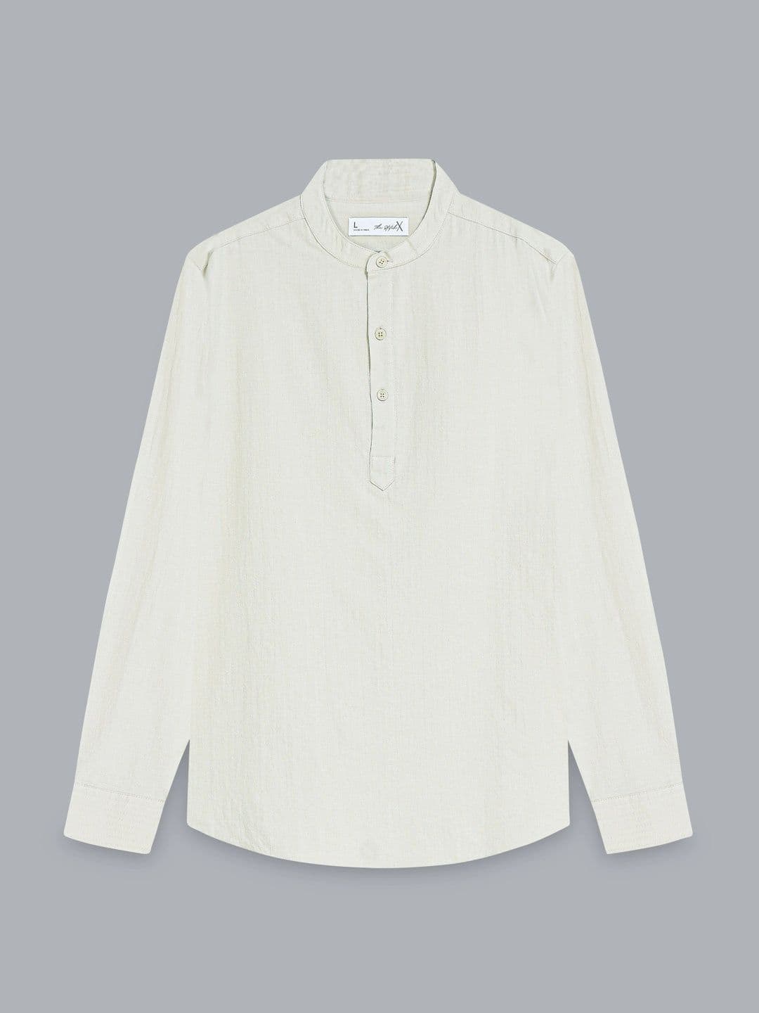 StitchX Men's Seersucker Band Collar Pure Cotton Striped Kurta Shirt thumbnail 7