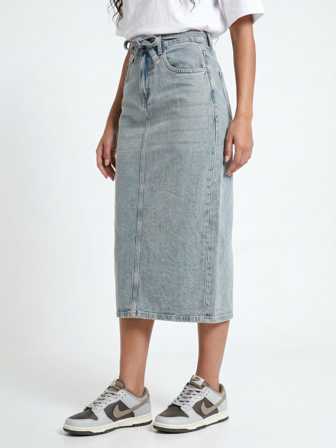 glitchez Women Straight Fit Back Slit Midi Skirt - view 1
